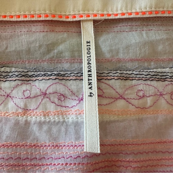 Anthropologie Letty Embroidered Babydoll Relaxed Semi sheer Blouse Size XS - Picture 12 of 15